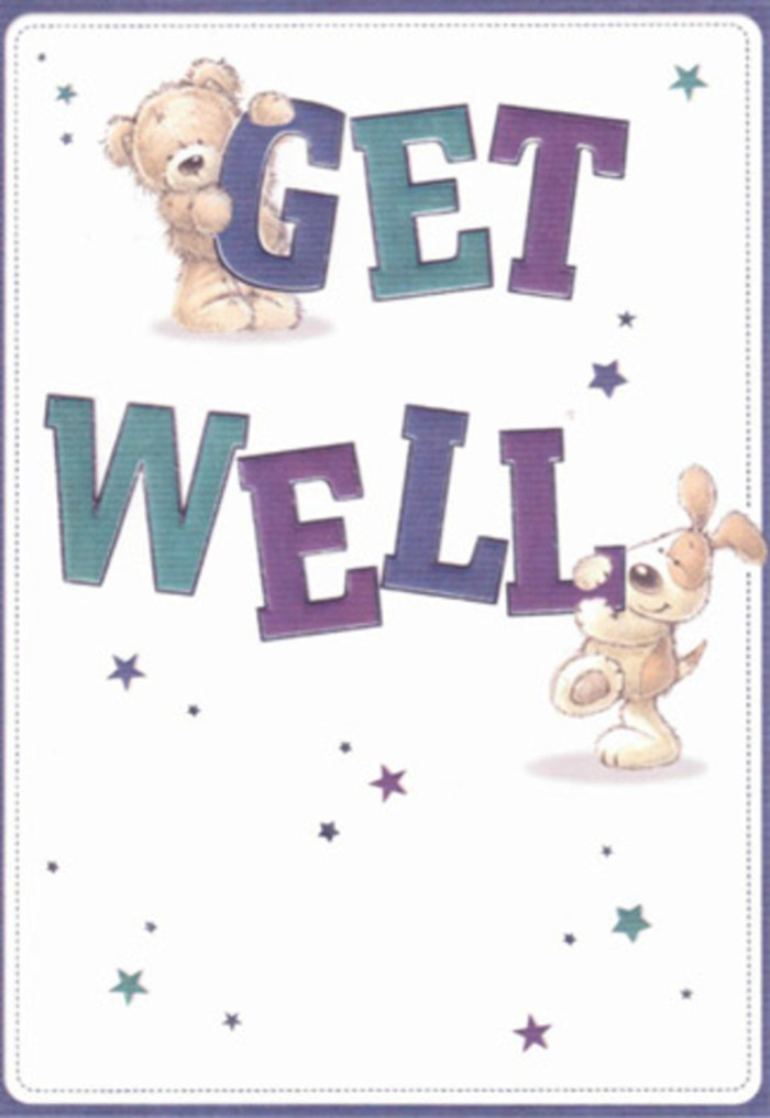 A little piece of Tooting's warmth is captured in this get well card, where artistic detail brings a sense of genuine encouragement to life. The scene centres on a plush teddy and an affectionate puppy, each figure textured with inviting softness that recalls the comfort of sinking into your favourite armchair after a walk on Tooting Common. Their joyful presence is matched by confident, oversized lettering in deep purple and teal, colours that reflect the jewel-toned blooms of our local arrangements. Playful star motifs scatter across a creamy background, suggesting that the hopes of loved ones are as plentiful as petals in a freshly tied bouquet. The tactile richness-fluffy fur, velvety ears-makes the friendship on display seem tangible, like the embrace of a familiar friend met at the corner café. Whether paired with flowers or sent alone, this card's light, buoyant energy is ideal for lifting the spirits of anyone in the SW17 community, imparting care and optimism as heartfelt as a personal visit from Tooting Flowers.