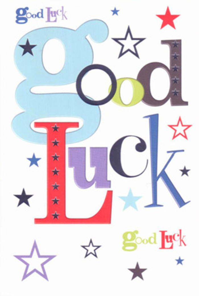 Bursting with personality and crafted with care, this luck-inspired card encapsulates the lively spirit of Tooting-a neighbourhood where every corner greets you with possibility. The bold 'Good Luck' message leaps across the white card in unique, painterly fonts: wide strokes in cheerful blue, playful lines in black and red, accented by rich greens and purples. Sprays of stars dash across the page, in lemon, sky blue, midnight, and lilac, much like confetti fluttering on a Windmill Market weekend. The generous white space provides elegant breathing room, ensuring each vivid detail shines-a technique familiar to skilled florists arranging blooms near Tooting Broadway. The texture is satisfyingly smooth, echoing luxurious floral paper, and the card radiates a sense of camaraderie and warmth, as if gently cheering from the wings as someone ventures forth into new pursuits. More than just a note, it's a talisman threaded with hope, community, and the unwavering encouragement of Tooting's local friends.